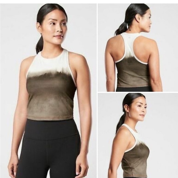 Athleta Tops - Athleta Shanti Watercolor Striped Crop Tank Top